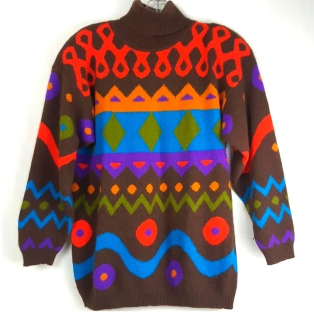 Vintage I.B. Diffusion Sport 90’s Angora Turtleneck Sweater Slouchy Womens M